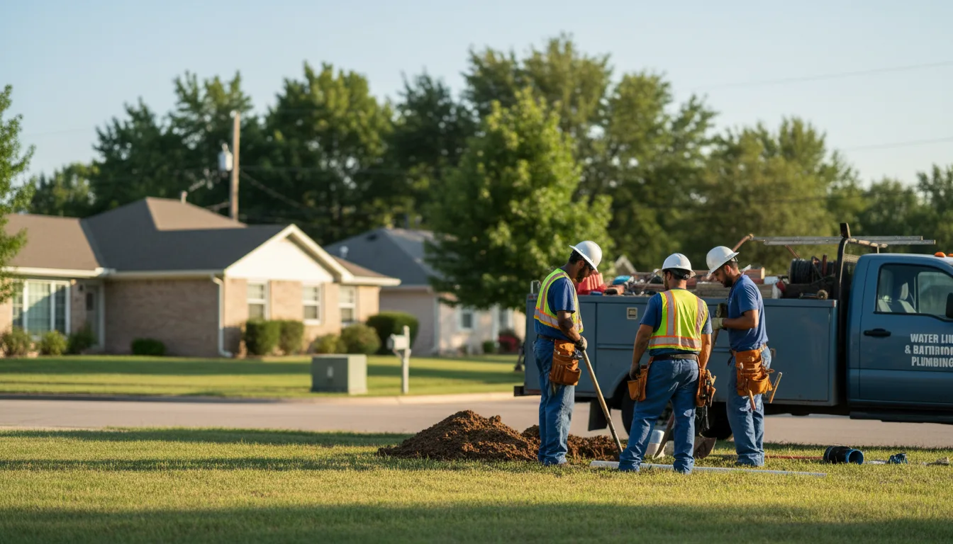 Residential water line and bathroom plumbing service in New London, NH